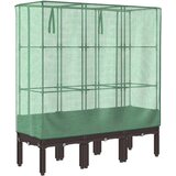 vidaXL Visoka greda s prevleko za rastlinjak videz ratana 120x40x140cm | Shoptok.si