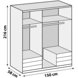 Modern Living Omara S Klasičnimi Vrati Level 36 A, Siva, Bela | Shoptok.si