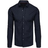 DStreet Koszula męska casualowa granatowa w strzałki | Shoptok.si