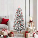 vidaXL Umetno Zložljivo Božično Drevo Zelena in bela 150 cm PVC | Shoptok.si