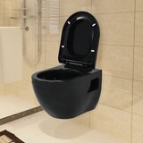 vidaXL Viseča WC školjka keramična črna | Shoptok.si