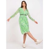 Fashion Hunters Green wrap midi dress with flowers from Girona | Shoptok.si