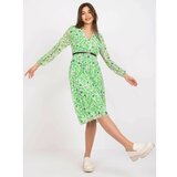 Fashion Hunters Green wrap midi dress with flowers from Girona Cene
