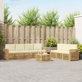  Setovi sofa 8 kom. Bijela i krem Poliester | Shoptok.si