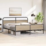  Metalni okvir kreveta bez madraca boja hrasta 193x203 cm | shoptok.hr