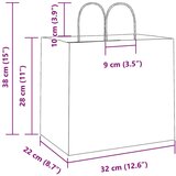  Papirnate vrećice 250 kom s ručkama ružičaste 32x22x28 cm | shoptok.hr