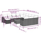  13-dijelni set vrtnih sofa s jastucima poliratan crni | shoptok.hr