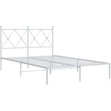  Metalni okvir za krevet s uzglavljem bijeli 120 x 190 cm | shoptok.hr