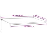 Tenda na ručno uvlačenje bordo 500 x 300 cm | shoptok.hr