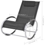  Vrtna stolica za ljuljanje od tekstilena crna | shoptok.hr