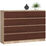 AKORD KOMODA K140 8SZ CLP SONOMA / WENGE, (21703227) Cene