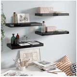  Plutajuće zidne police 4 kom sjajne crne 50 x 23 x 3,8 cm MDF | shoptok.hr