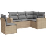  5-dijelni vrtni set sofa s jastucima bež od poliratana | shoptok.hr