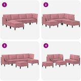  Set namještaja za dnevni boravak 6 pcs Ružičasta Baršun | shoptok.hr