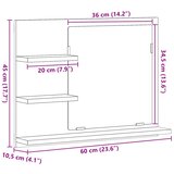  Kupaonsko ogledalo boja betona 60x10,5x45 cm konstruirano drvo | Eponuda.ba