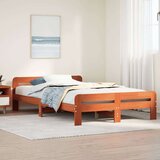 vidaXL Posteljni okvir brez vzmetnice voščeno rjav 120x200 cm borovina | Shoptok.si