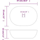 Nadgradni umivaonik crno-plavi ovalni 47 x 33 x 13 cm keramički | shoptok.hr