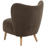 Actona Rjav fotelj iz tkanine bouclé Elmont – | Shoptok.si