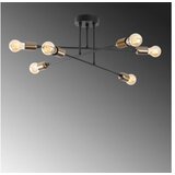 Opviq Visilica FLEUR, crna metal, 66x 66 cm, visina 27 cm, 6 x E27 40 W, Fleur - 1501 | shoptok.hr