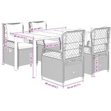  5-dijelni vrtni blagovaonski set sivi od poliratana Siva 160 x 80 x 74 cm | shoptok.hr