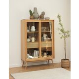 Unique Furniture Vitrina u dekoru hrasta s kliznim vratima u prirodnoj boji 110x160 cm Barrali – | shoptok.hr