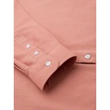 Ombre Men's linen shirt with stand-up collar and pocket REGULAR FIT - pink | shoptok.hr