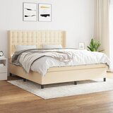 Maison Chic Box spring postelja - Vzmetna postelja z vzmetnico krem 160x200 cm blago SL20996, (21880999) | Shoptok.si