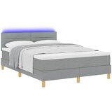  LED Box Spring Krevet Svijetlo siva 140 x 200 cm tkanina | shoptok.hr
