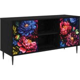 vidaXL TV ormar KIEL 102 x 33 x 51 cm Crni hrast Konstruirano drvo - Tamni cvjetni uzorak | shoptok.hr