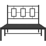  Metalni okvir za krevet s uzglavljem crni 100x200 cm | shoptok.hr
