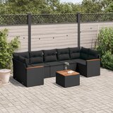  8-dijelni set vrtnih sofa od poliratana s jastucima crni | shoptok.hr
