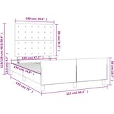 vidaXL Okvir za krevet s uzglavljem svjetlosivi 120x190 cm od tkanine | shoptok.hr