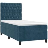 Box spring krevet s madracem tamnoplavi 100x200 cm baršunasti | shoptok.hr