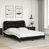 Maison Chic Posteljni okvir - Dvoposteljna postelja - Zakonska postelja z vzglavjem črn in bel 140x200 cm umetno usnje-J16016, (21761470) | Shoptok.si