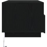 Klub stolić s LED svjetlima crni hrast 90x49x40 cm | Shoptok.si