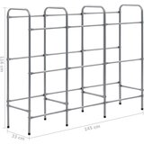 vidaXL Stojalo za shranjevanje za 9 zabojev srebrno 145x33x116 cm jeklo | Shoptok.si