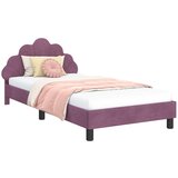 vidaXL Otroški posteljni okvir z vznožjem Vijolična 90 x 200 cm Žamet, (5000104703) | Shoptok.si