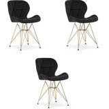 Brandless Stol NEST - črn žamet / zlate noge x 3, (22030684) Cene