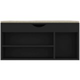 vidaXL Klop za čevlje z blazino črna 104x30x49 cm iverna plošča | Shoptok.si