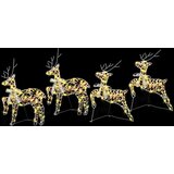 vidaXL LED jelene med 80 LED 4 pcs Multikolor 64 x 42 x 15 cm PET | Shoptok.si
