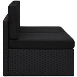  Modularni dvosjed od poliratana crni | shoptok.hr