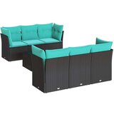  7-dijelni set vrtnih sofa od poliratana s jastucima crni | shoptok.hr