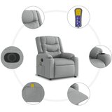  Električni masažni naslonjač od tkanine svjetlosivi | shoptok.hr