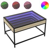 vidaXL Klubska mizica z neskončnimi LED sonoma hrast 70x50x41 cm Cene
