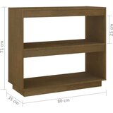 vidaXL Ormarić za knjige boja meda 80 x 35 x 71 cm od masivne borovine | shoptok.hr