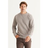AC&Co / Altınyıldız Classics Men's Bronze-gray Recycle Standard Fit Regular Cut Crew Neck Patterned Knitwear Sweater. Cene