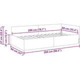 vidaXL Kotna postelja krema 90 x 200 cm Tkanina in oblikovan les | Shoptok.si