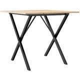  The Living Store Jedilna miza X okvir 80x80x75 cm trdna borovina lito železo - Jedilna Miza, (21498385) | Shoptok.si