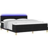  Box Spring Postelja z Vzmetnico & LED Črna 180x200 cm Tkanina, (22081259) | Shoptok.si