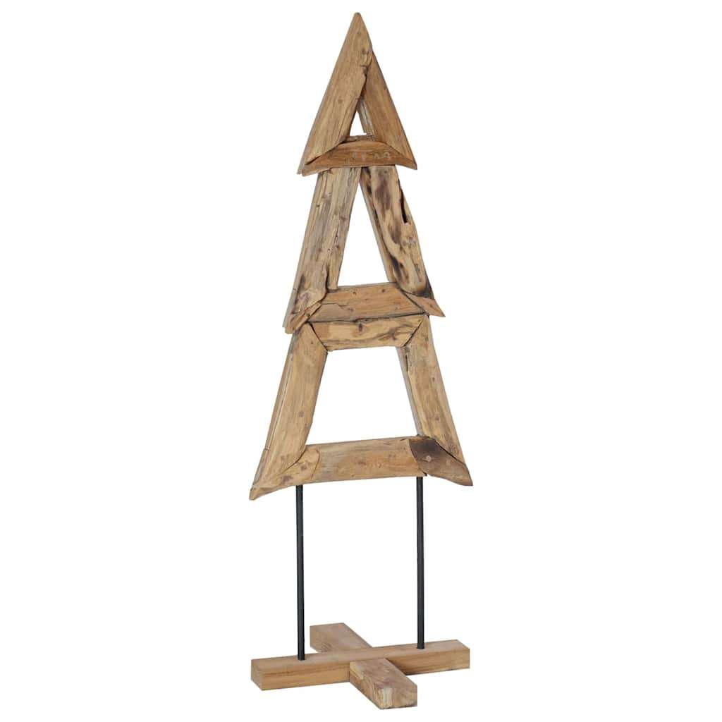 vidaXL Božično drevo z stojalom Rjava 120 cm Trdna tikovina | Shoptok.si